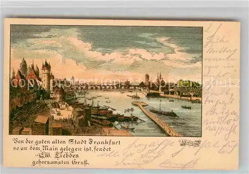 AK / Ansichtskarte Frankfurt Main Panorama Hafen 1646 Kat. Frankfurt am Main