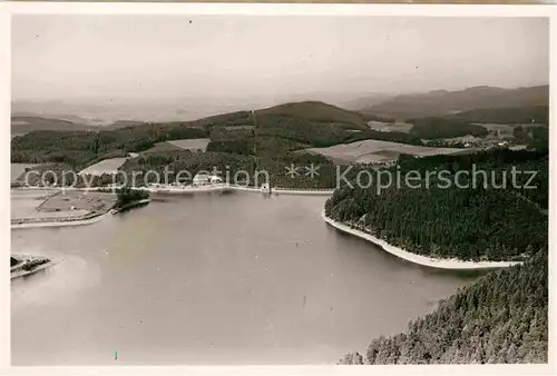 AK / Ansichtskarte Listertalsperre Luftaufnahme Staumauer Kat. Attendorn