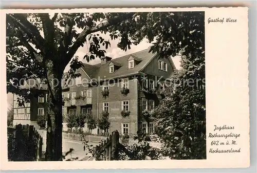 AK / Ansichtskarte Schmallenberg Hochsauerland Gasthof Wiese Jagdhaus