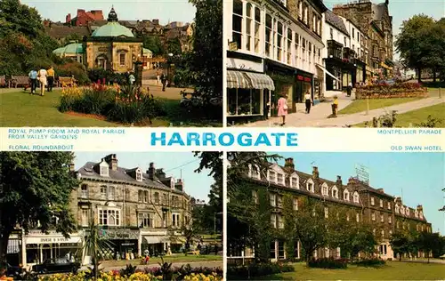 AK / Ansichtskarte Harrogate UK Valley Garden Montpellier Parade Floral roundabaout Old Swan Hotel