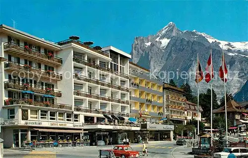 AK / Ansichtskarte Grindelwald Ortspartie mit Wetterhorn Kat. Grindelwald