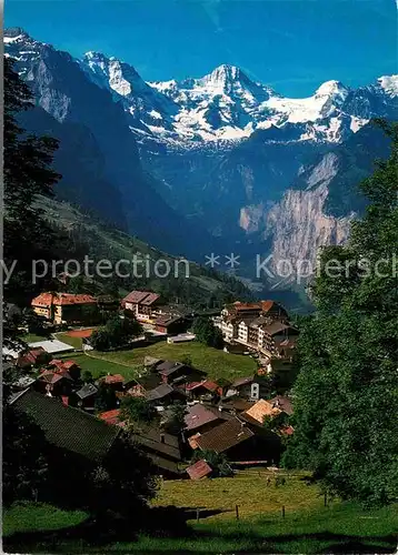 AK / Ansichtskarte Wengen BE Dorfzentrum Grosshorn Breithorn Tschingelhorn Kat. Wengen