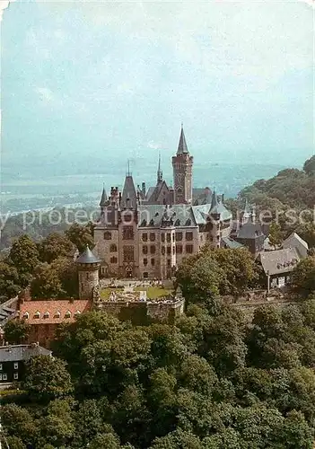 AK / Ansichtskarte Wernigerode Harz Feudalmuseum Schloss Wernigerode Fliegeraufnahme Kat. Wernigerode