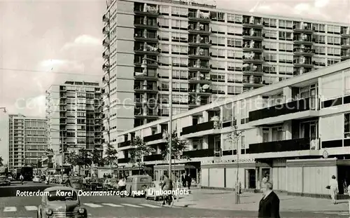 AK / Ansichtskarte Rotterdam Karel Doormanstraat met Lijnbanflats Kat. Rotterdam