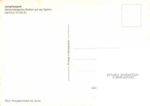 AK / Ansichtskarte Jungfraujoch Meteoroglsche Station auf der Sphinx Kat. Jungfrau