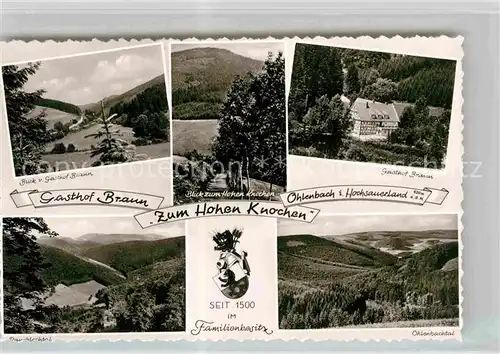 AK / Ansichtskarte Ohlenbach Gasthof Braun Zum hohen Knochen Kat. Schmallenberg