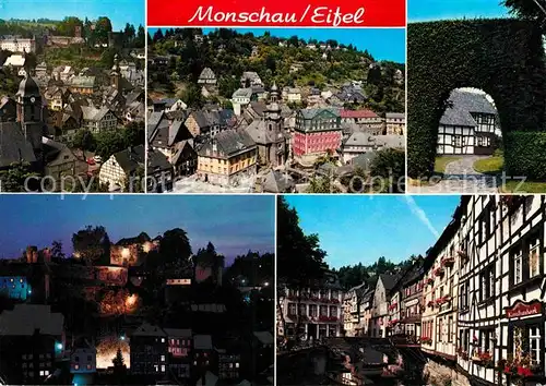 AK / Ansichtskarte Monschau Montjoie Panorama Rotes Haus Ruine Haller Rurpartie Kat. Monschau