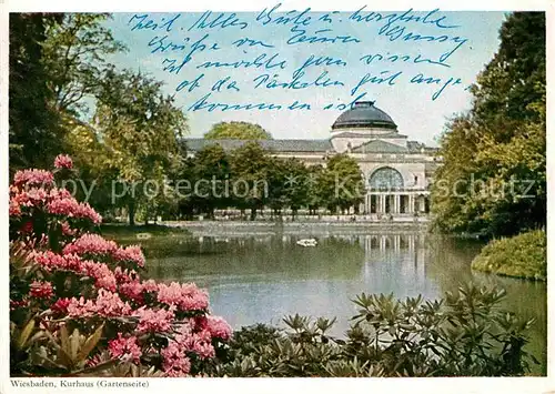 AK / Ansichtskarte Wiesbaden Kurhaus Schwanenteich Kat. Wiesbaden