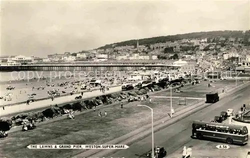 AK / Ansichtskarte Weston super Mare South Worle The Lawns and Grand Pier Kat. North Somerset