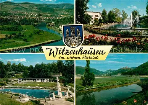 AK / Ansichtskarte Witzenhausen Panorama Werratal Freibad Teich Kat. Witzenhausen