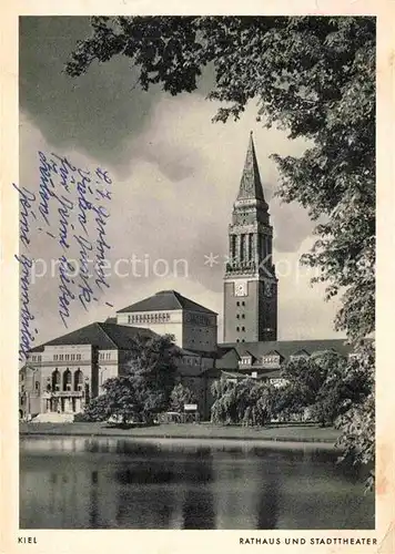 AK / Ansichtskarte Kiel Rathaus Stadttheater Kat. Kiel