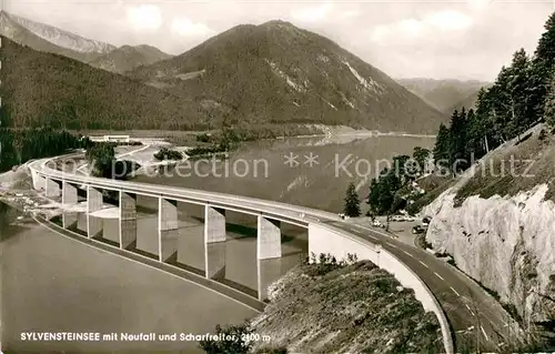 AK / Ansichtskarte Sylvensteinsee Lenggries Neufall Scharfreiter