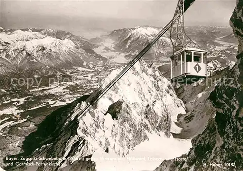 AK / Ansichtskarte Seilbahn Bayerische Zugspitzbahn Waxenstein Hoellental Garmisch Partenkirchen Kat. Bahnen