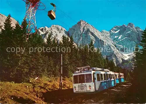 AK / Ansichtskarte Zahnradbahn Seilbahn Zugspitze Riffelspitzen  Kat. Bergbahn