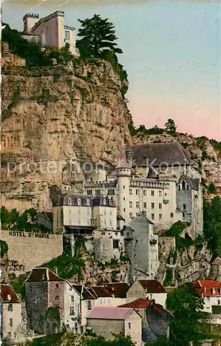 AK / Ansichtskarte Rocamadour Le Rocher vue de la route de Cahors Kat. Rocamadour