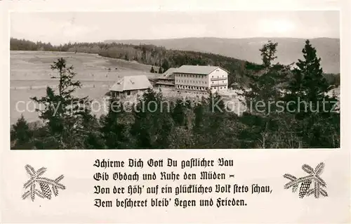 AK / Ansichtskarte Waldkirch Breisgau Berghotel Kandelhaus Schwarzwald Gedicht Kat. Waldkirch