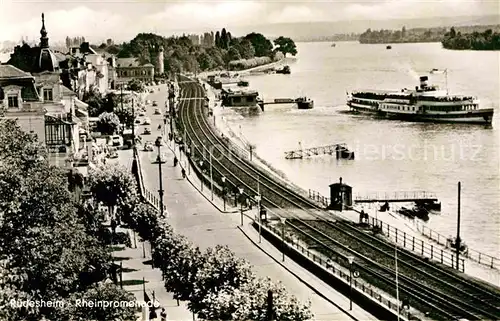 AK / Ansichtskarte Ruedesheim Rhein Rheinpromenade Bootsanleger Dampfer Kat. Ruedesheim am Rhein