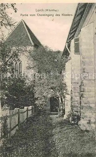 AK / Ansichtskarte Lorch Wuerttemberg Partie vom Choreingang des Klosters Kat. Lorch