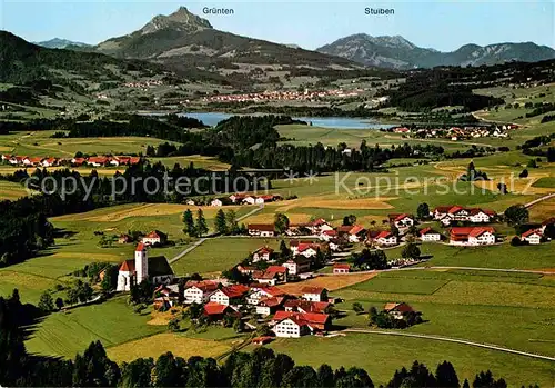 AK / Ansichtskarte Maria Rain Allgaeu Panorama mit Gruentensee Allgaeuer Alpen Fliegeraufnahme Kat. Mittelberg Oy