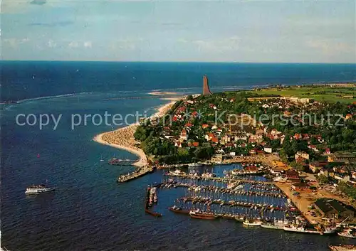 AK / Ansichtskarte Laboe Hafen Marine Ehrenmal Fliegeraufnahme Kat. Laboe