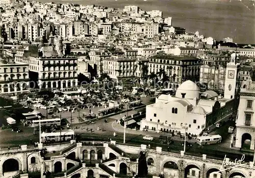 AK / Ansichtskarte Alger Algerien Place du Gouvernement et la Casbah