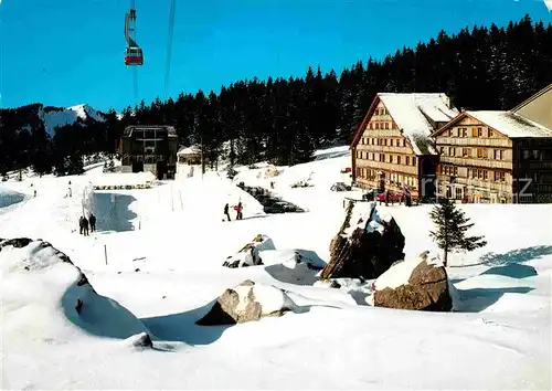 AK / Ansichtskarte Schwaegalp AR Restaurant mit Talstation der Saentisschwebebahn