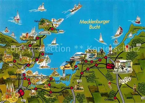AK / Ansichtskarte Mecklenburg Mecklenburger Bucht Lageplan Kat. Schwerin