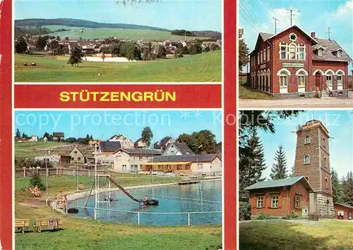 AK / Ansichtskarte Stuetzengruen Panorama Gasthaus Bahnschloesschen Erholungszentrum Aussichtsturm Kat. Stuetzengruen