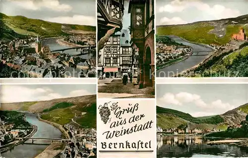 AK / Ansichtskarte Bernkastel Kues Fachwerkhaeuser Luftaufnahme Panoramen Kat. Bernkastel Kues