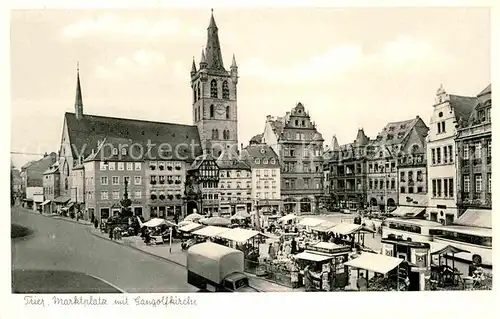 AK / Ansichtskarte Trier Mosel Marktplatz mit Gangolfkirche