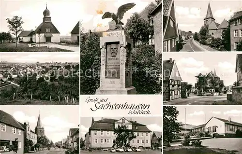 AK / Ansichtskarte Sachsenhausen Waldeck Rathaus Kirche Denkmal  Kat. Waldeck