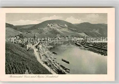 AK / Ansichtskarte Bernkastel Kues Moselpartie mit Burgruine Landshut Kat. Bernkastel Kues