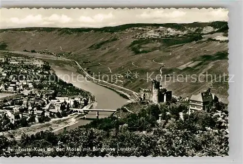 AK / Ansichtskarte Bernkastel Kues Moselpartie mit Burgruine Landshut Kat. Bernkastel Kues