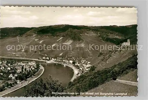 AK / Ansichtskarte Bernkastel Kues Moselpartie mit Burgruine Landshut Kat. Bernkastel Kues