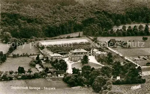 AK / Ansichtskarte Springe Deister Fliegeraufnahme Jagdschloss Saupark Kat. Springe