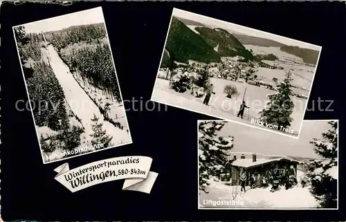 AK / Ansichtskarte Willingen Sauerland Muehlenkopfschanze Blick vom Treis Liftgasthaus Kat. Willingen (Upland)