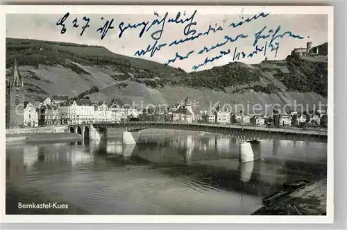 AK / Ansichtskarte Bernkastel Kues Moselpartie mit Burgruine Landshut Kat. Bernkastel Kues