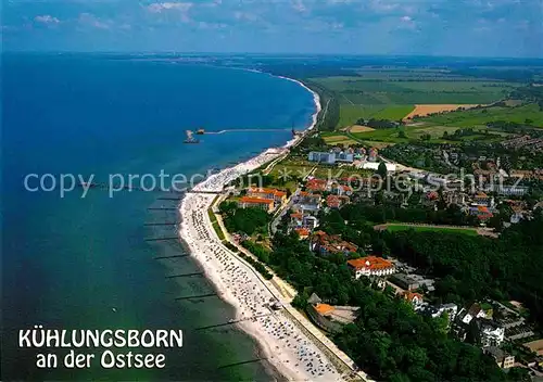 AK / Ansichtskarte Kuehlungsborn Ostseebad Fliegeraufnahme mit Strand Kat. Kuehlungsborn