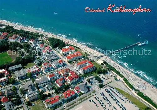 AK / Ansichtskarte Kuehlungsborn Ostseebad Fliegeraufnahme mit Strand Kat. Kuehlungsborn