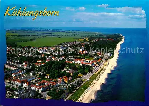 AK / Ansichtskarte Kuehlungsborn Ostseebad Fliegeraufnahme mit Strand Kat. Kuehlungsborn