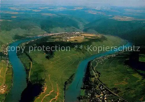 AK / Ansichtskarte Zell Mosel Fliegeraufnahme Moselschleife mit Marienburg Kat. Zell (Mosel)