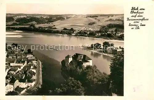 AK / Ansichtskarte Passau Blick vom Oberhaus auf den Zusammenfluss Kat. Passau