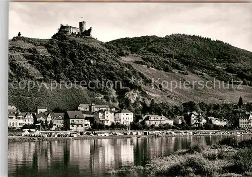 AK / Ansichtskarte Bernkastel Kues Moselpartie mit Burgruine Landshut und Campingplatz Kat. Bernkastel Kues