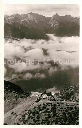 AK / Ansichtskarte Herzogstandhaus mit Karwendelgebirge Kat. Kochel a.See