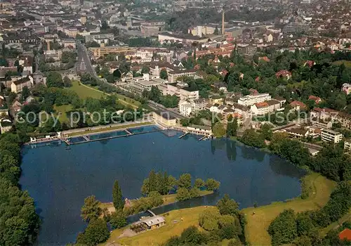 AK / Ansichtskarte Darmstadt Fliegeraufnahme Am grossen Woog Kat. Darmstadt