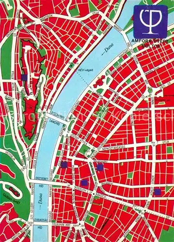 AK / Ansichtskarte Budapest Amfora uevert Boltok Stadtplan Kat. Budapest