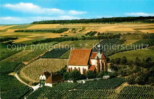 AK / Ansichtskarte Volkach Wallfahrtskirche Maria im Weingarten Madonna im Rosenkranz Fliegeraufnahme Kat. Volkach Main