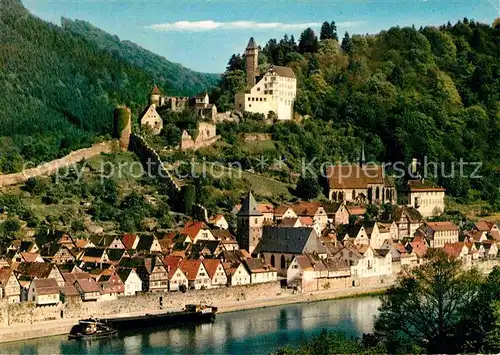 AK / Ansichtskarte Hirschhorn Neckar Blick ueber den Fluss zur Burg Kat. Hirschhorn (Neckar)