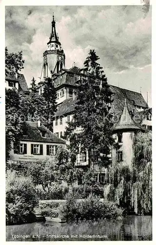 AK / Ansichtskarte Tuebingen Stiftskirche mit Hoelderlinturm Kat. Tuebingen