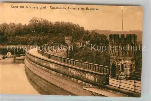 AK / Ansichtskarte Bergisches Land Remscheider Talsperre mit Restaurant Kat. 